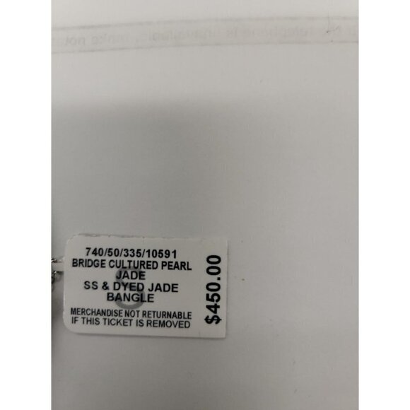 Macy's Bridge Cultured Pearl Bangle 3" Women's Jade Color NWT $450 - Picture 7 of 7